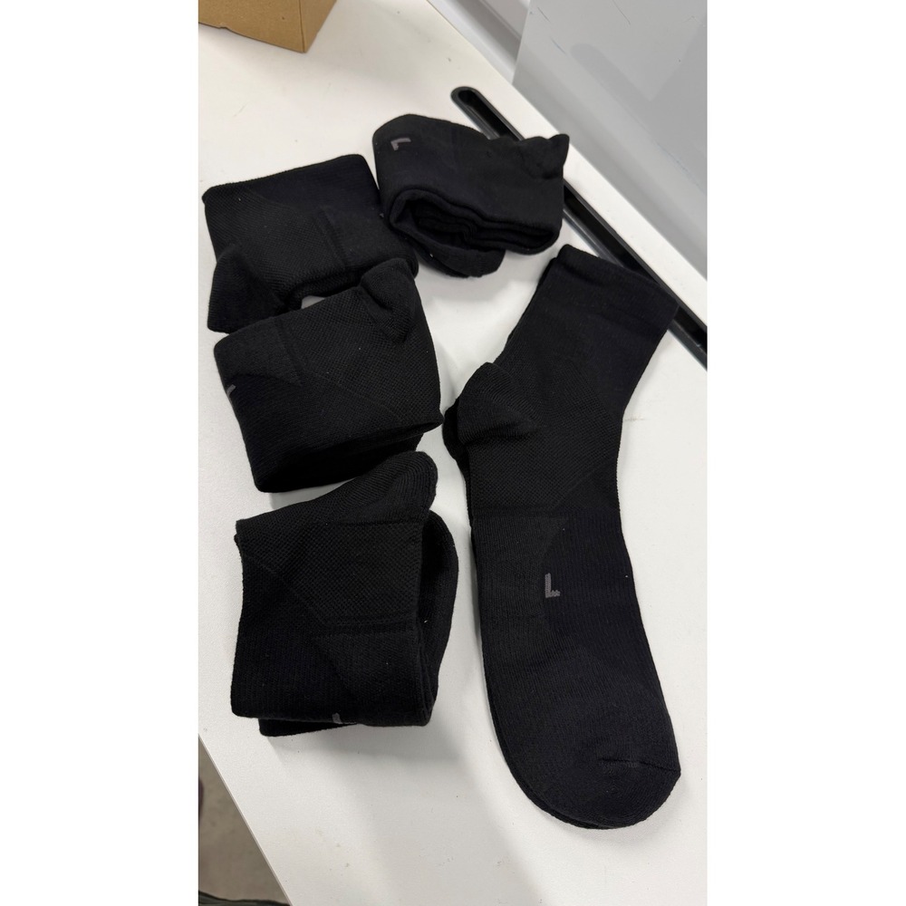 GLENMEARL Womens Crew Gym Socks Black Athletic Performance Size 9-11 Lot of 5